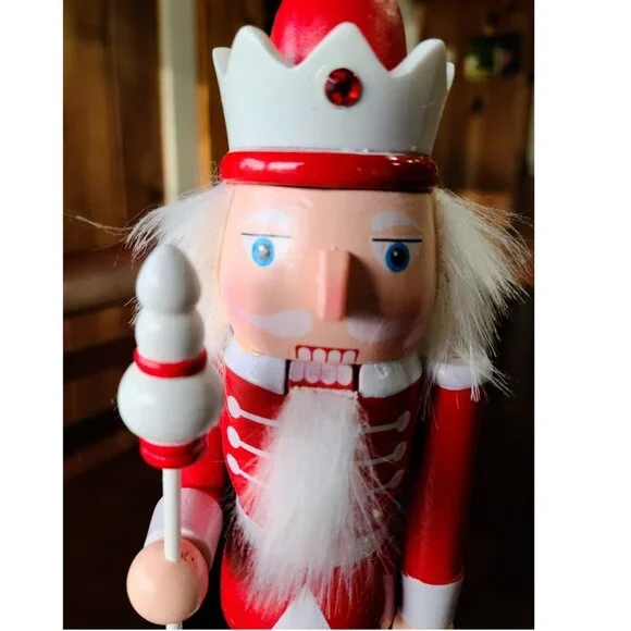 Red Christmas Nutcracker Soldier Holiday Decor Wooden Statue Xmas Decoration - Picture 3 of 6